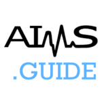 The logo for aims guide.